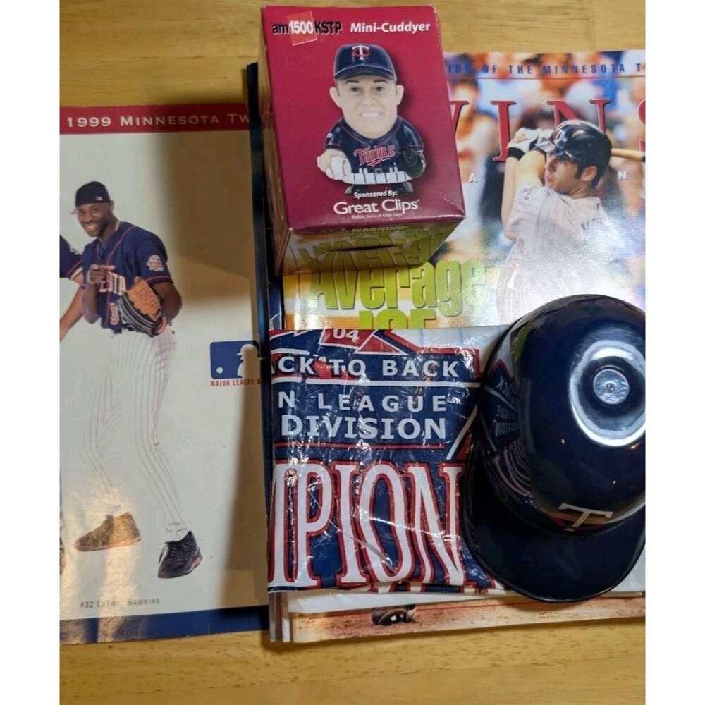Minnesota Twins Complete Collector Lot – Magazines, Bobblehead, Helmet, Poster..